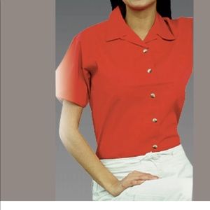 Tonix  short sleeve casual blouse shirt top  Red